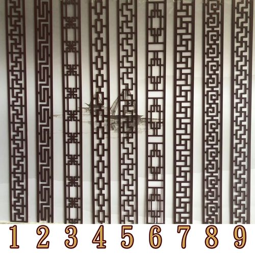 中式pvc线条镂空吊顶背景墙隔断