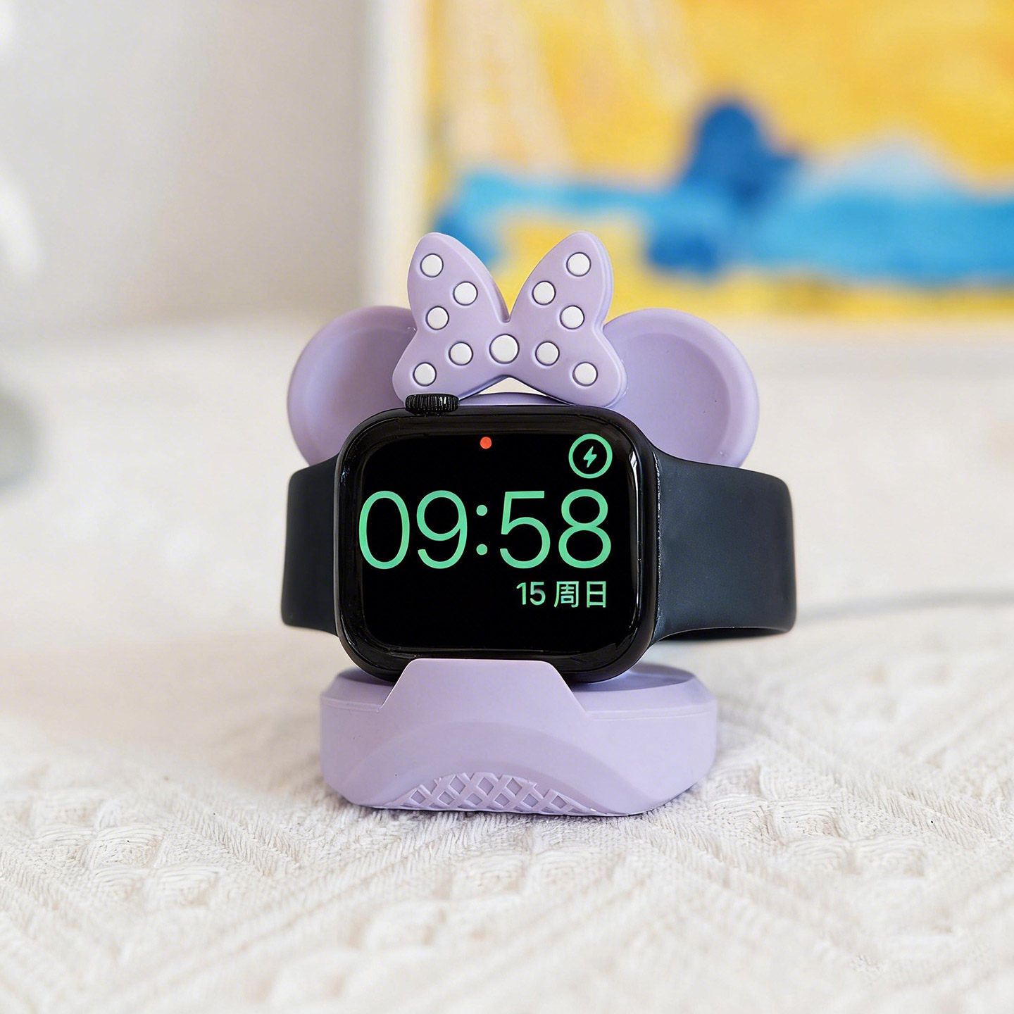 适用于iwatch11手表充电器支架s10线底座s9/8/7/6/5/SE2卡通可爱