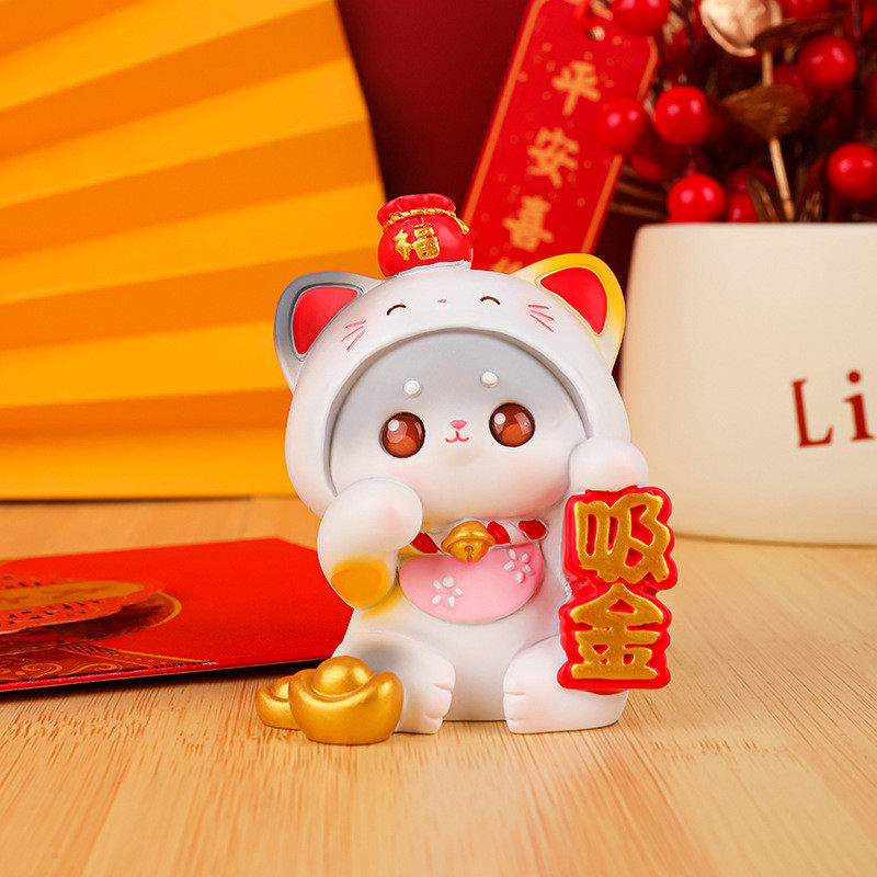 招财乖乖猫可爱猫咪摆件创意桌面装饰品汽车摆件美好寓意节日礼品