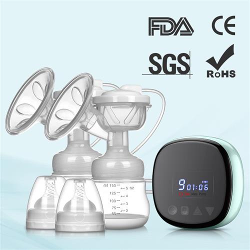 Breast pump双边电动吸奶器静音吸力大挤奶吸乳器 跨境亚马逊厂家