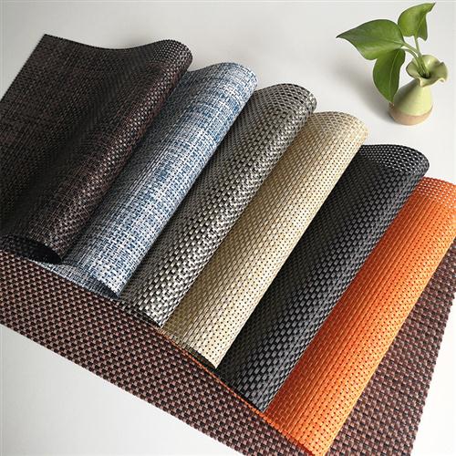 DTB9简约PVC编织餐垫家用餐桌垫酒店西餐垫长方形隔热垫餐具垫