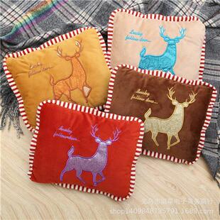 新款抱枕充电热水袋防卡通暖手宝毛绒插手抱枕电暖宝可拆