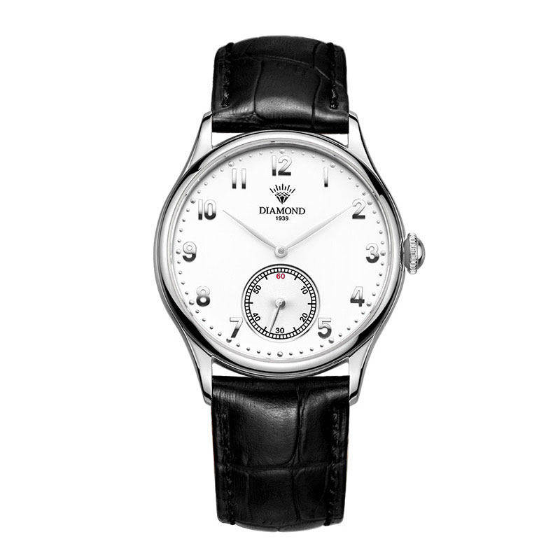 上海钻石牌自动机械表数字表盘手表男士休闲商务38mm小表盘腕表