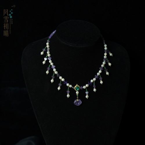 风雪初晴   紫韵璎珞手工古风气质超仙古风紫色仙气气质款