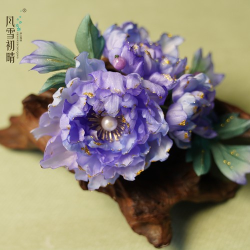 风雪初晴   蓝紫曦软簪手工汉服配饰国风超仙古风紫菲