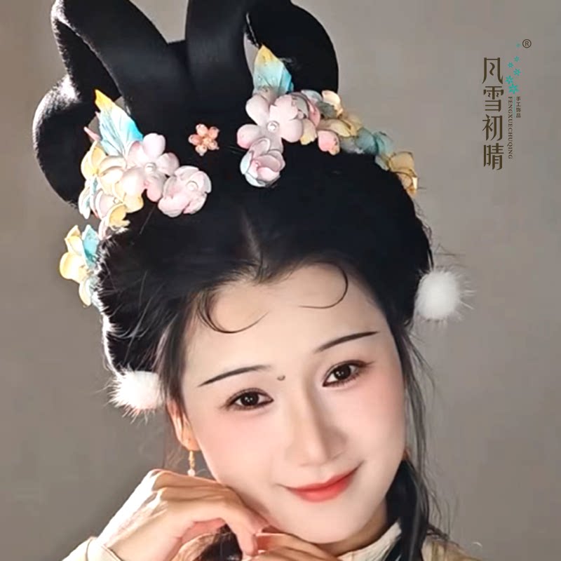 风雪初晴 丝锦流光烫花套系汉服原创设计古风发饰国风少女超仙气