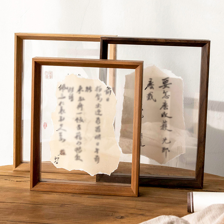 双面透明框架摆台画框装裱a4毛笔字6寸书法相框亚克力展示框架批