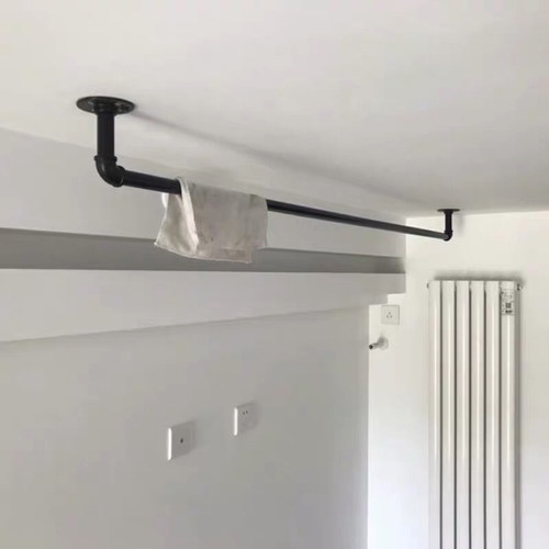 阳台晾衣杆打孔固定墙上加厚侧装