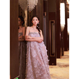 Tension Archive 印度手工坊立体钉珠花卉蕾丝裁剪抹胸裙