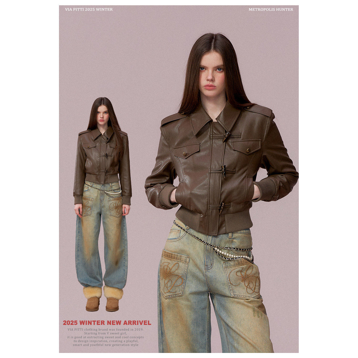 VIAPITTI设计感重磅加厚绒短款皮衣女装秋冬长袖机车风pu夹克外套,女装/女士精品,时尚套装,淘宝优惠券,粉丝福利购,淘宝优惠卷