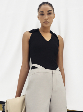 买手店越南CHATS by C.DAM2R冬季上衣无袖长裤镂空腰带新款女