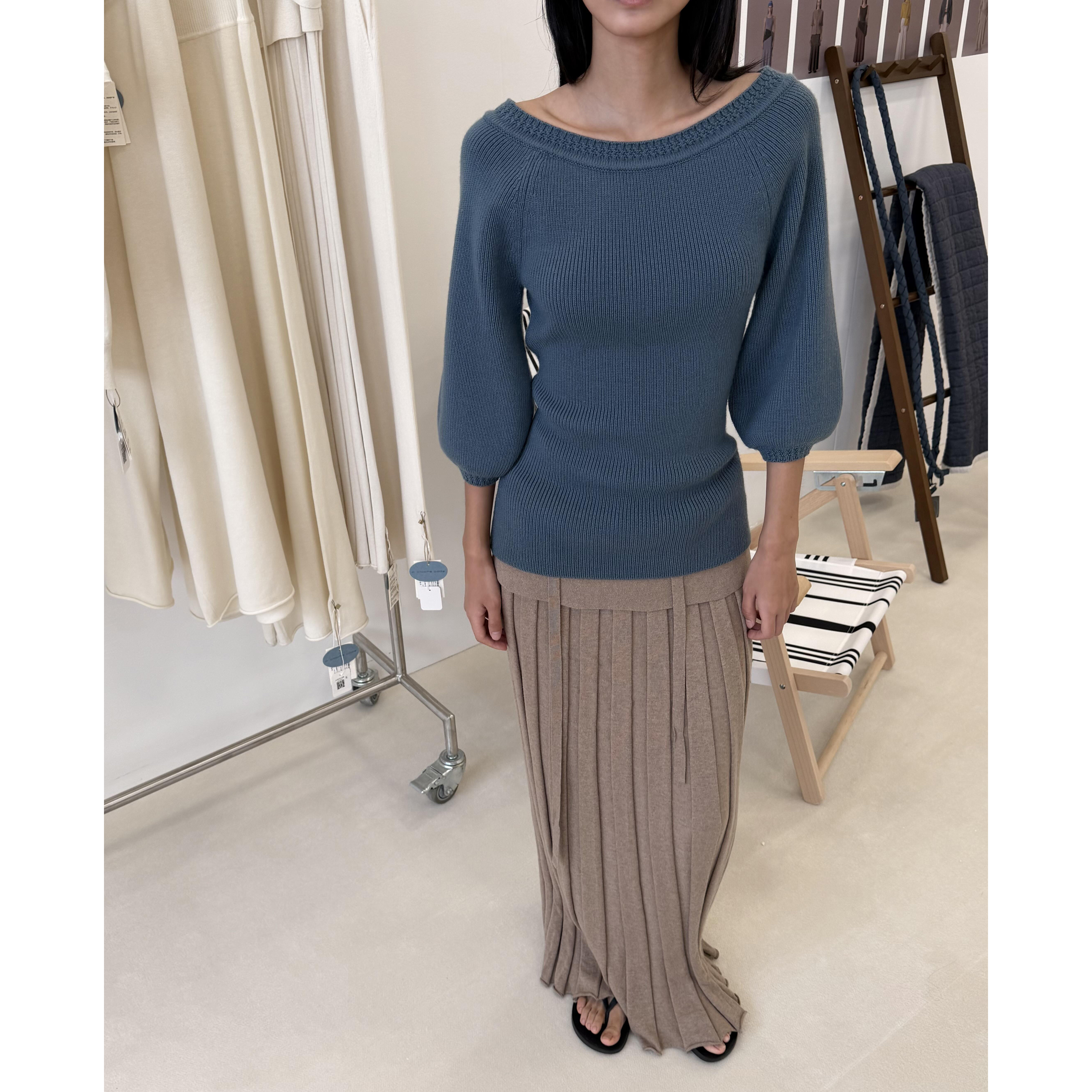 o cloche code 25年秋季 粗针灯笼袖毛衣_100%美丽奴羊毛