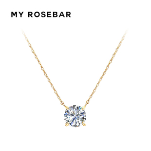 G莫桑石镀18K金项链毛衣链颈链 Rosebar原创设计简约系列Lucy