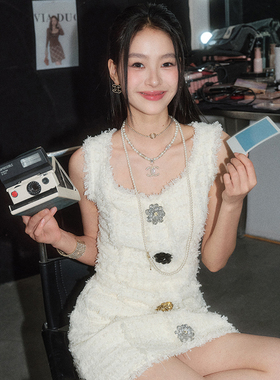 OLIVIA DUO钻花吊带背心裙女夏外穿2024新款小个子短款显瘦连衣裙