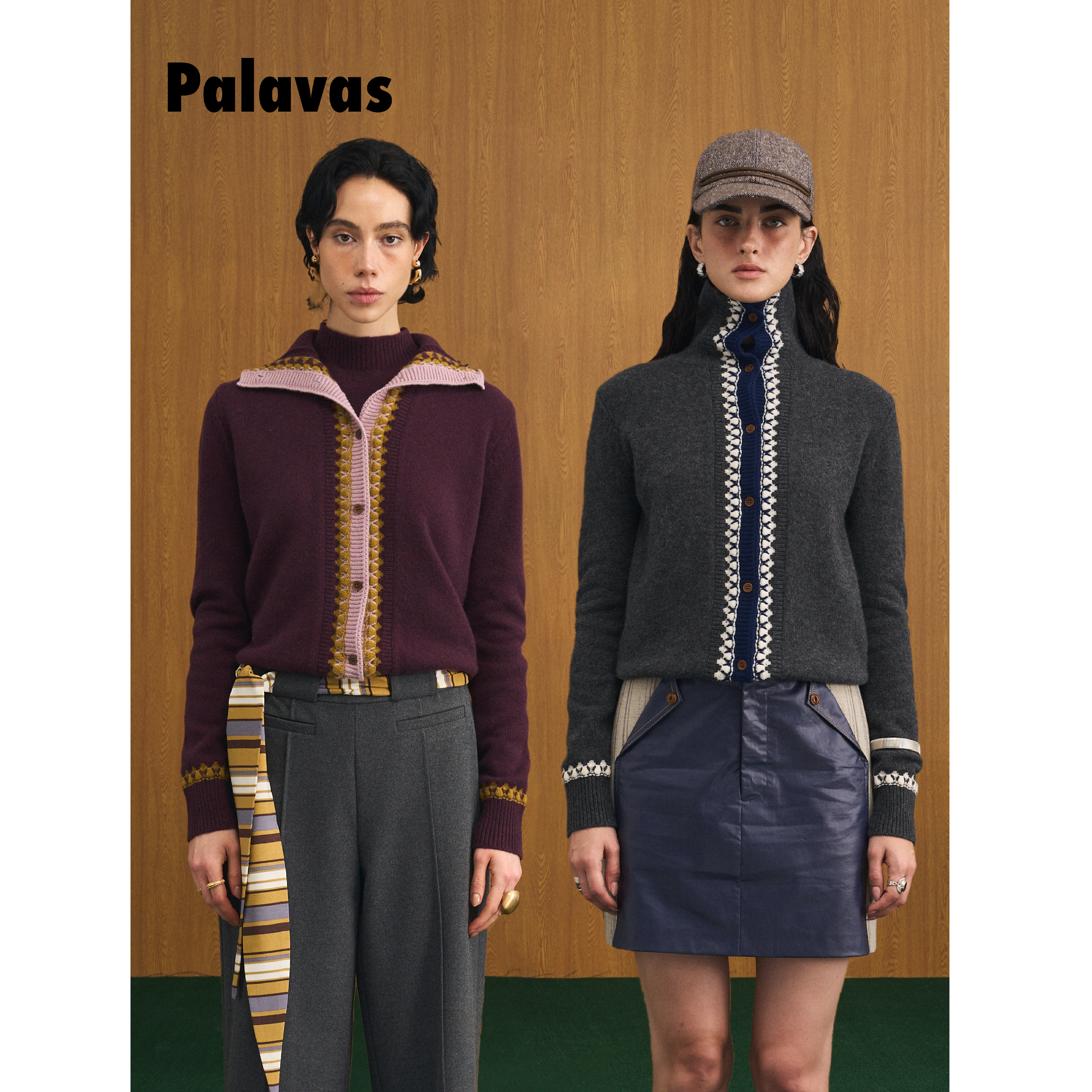 【新品】palavas杜乐丽织语针织上衣撞色边针织100&羊毛衣女原创