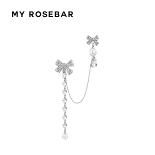 Rosebar官方店原创设计Ashton气质高级感小众双蝴蝶结耳夹耳饰