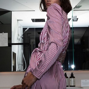 Collection MISHA 红条纹长风衣欧美风 5折XS