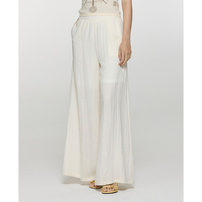 BING XIOUGN时尚天丝亚麻阔腿长裤小众百搭女