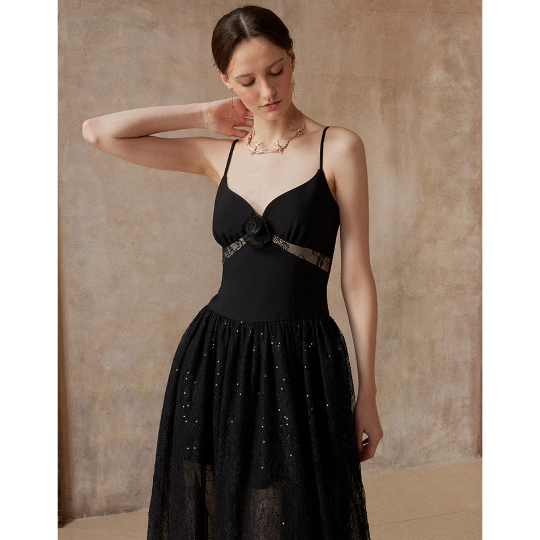 Fa sogno珐颂原创 “墨色星空”黑色法式礼服裙