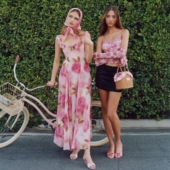 孙怡同款 现 Nana Jacqueline 2Sss浪漫印花大裙摆吊带长裙连衣