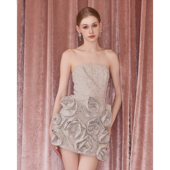 chen2025SS Wardrobes 小雏菊珠绣抹胸花䯳连衣裙