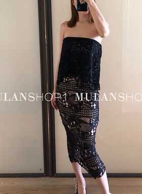 买手店【清货折XS】Elliatt澳洲设计师深色蕾丝抹胸连衣裙
