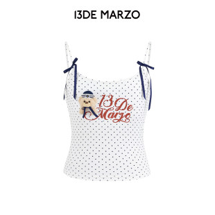 短款 13DE 水手小熊波点吊带修身 2026早春新款 外穿背心 MARZO女士