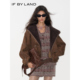 咖色仿皮毛一体连帽外套 25秋冬季 新款 LAND