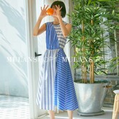 条纹露背性感时尚 连衣裙女 春夏时尚 新款 清货折XSS SJYP