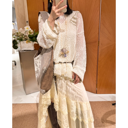 Shelle Artiste 2025AW 一起流浪吧针织衫蕾丝背心连衣裙流浪风