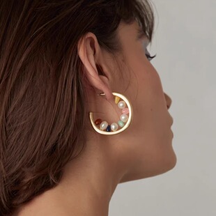 5折 Cult Gaia 彩色珍珠耳环