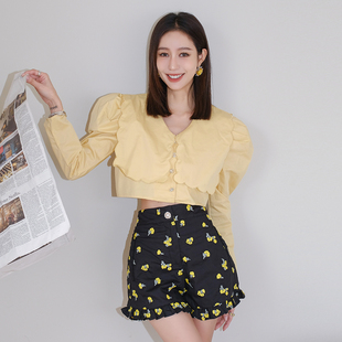 【清货折XSS】Sister Jane羊腿袖海军娃娃领波浪边衬衫木耳边短裤