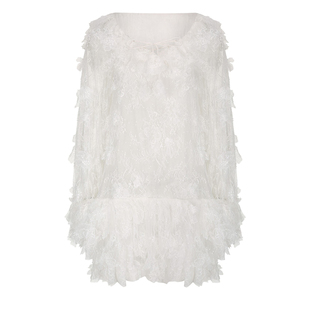 霜花织梦·复古方领荷叶边立体蕾丝蓬蓬裙 25AW ESTER HSU