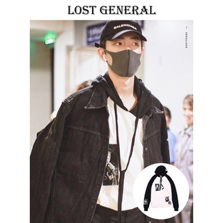 木兰买手店【清货折ML】LOST GENERAL 白色针织长袖抽绳连帽T恤