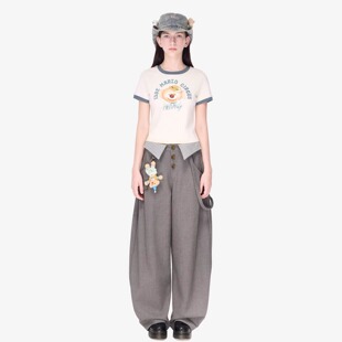 可拆卸小丑熊翻折腰头背带裤 13DE 奇妙夜系列 26SS春夏新款 MARZO