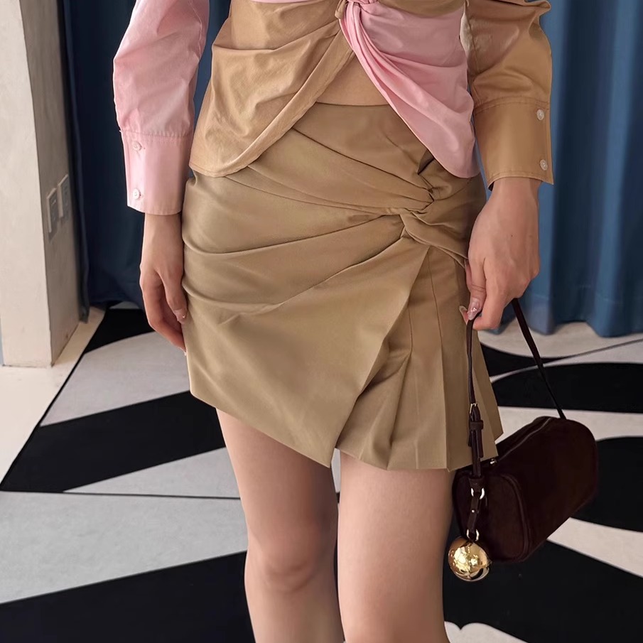 【清货三折】CHRISOU BY DAN欧阳丹褶皱衬衫翻折半裙