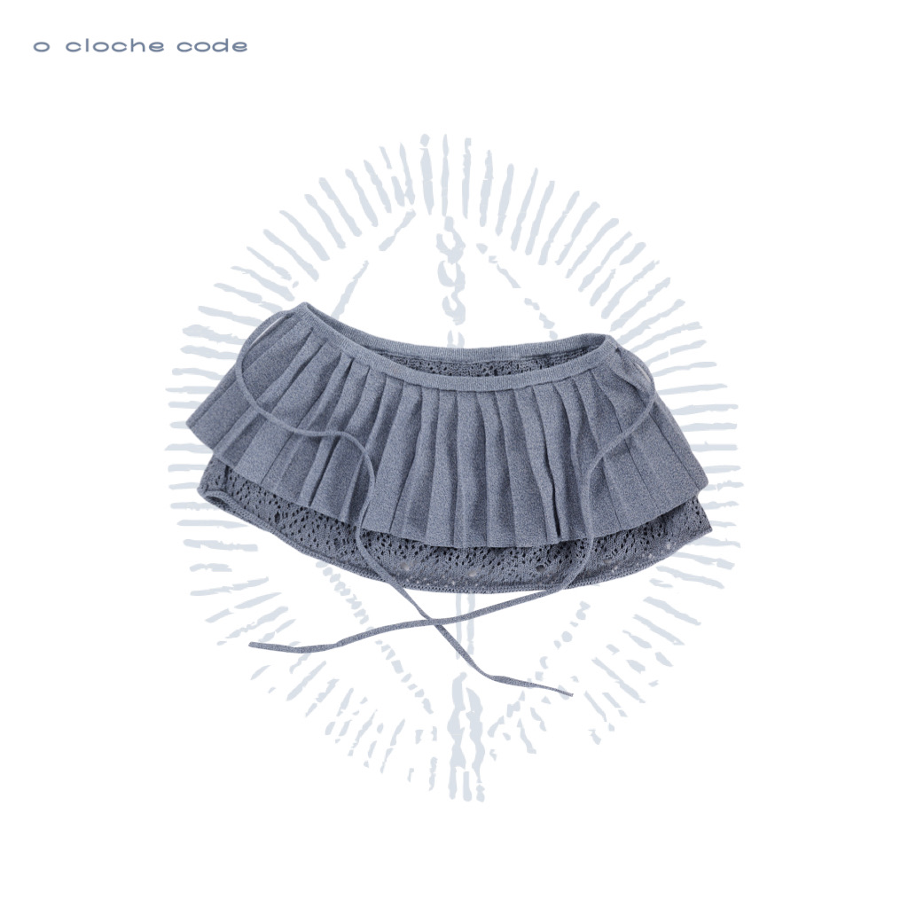 o cloche code_棉针织双层裙摆 _ Cotton Short Overskirt