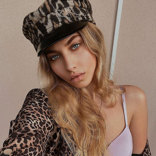 【国现】乌克兰设计师Ruslan Baginskiy 系绳毛边/豹纹报童帽女