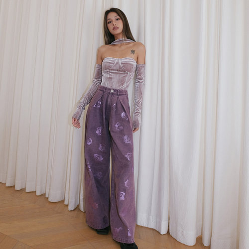 玫瑰印花LUMINGROOM短外套秋冬