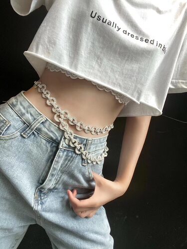 百搭必入腰链Masion.Wester 2J夏季新款钻饰腰链百搭