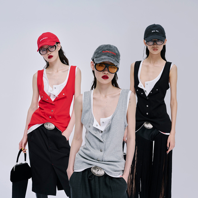 MARKGONG 25AW新款 叠穿半开领背心吊带