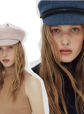 乌克兰设计师Ruslan Baginskiy2Rss春夏蓝色皮绳 皮粉色报童帽