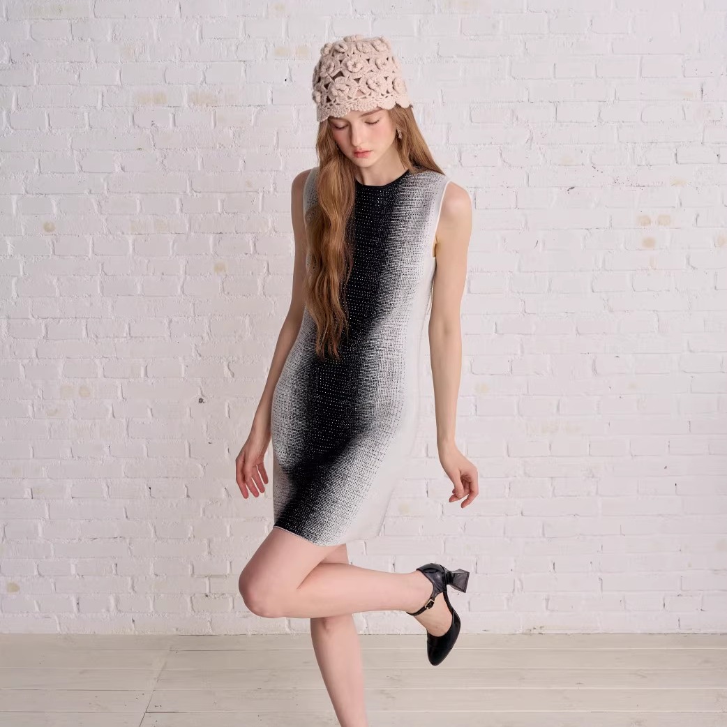 Aimme sparrow25FW 黑白渐变连衣裙