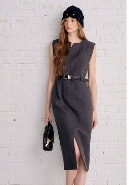Aimme sparrow25FW 灰色收腰连衣裙