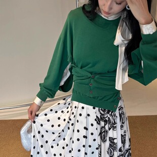 4.5折 小宋佳同款 Ports1961 Spa系列 绿色针织上衣裤子 多种穿法