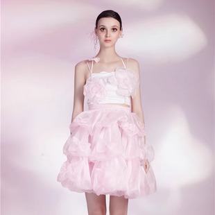 泡泡纱蝴蝶结钉珠蓬蓬裙吊带套装 SS静谧花园 裙 LAZAR SUSAN