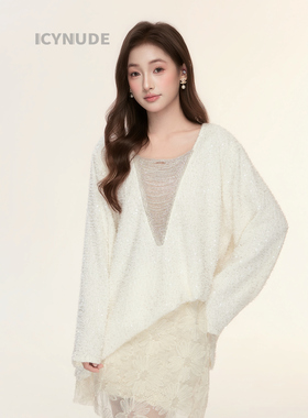 IcyNude 26ss早春新款亮片宽松上衣