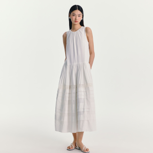 蕾丝拼接裙摆背心连衣裙 25SS ESTER HSU