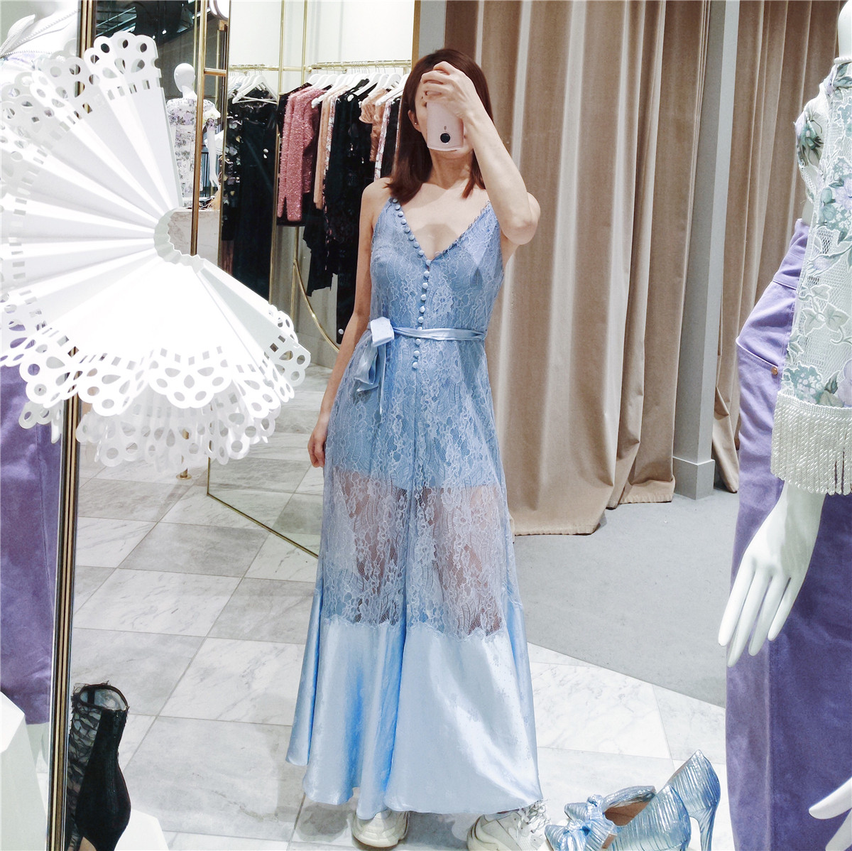 捡漏爆款慵懒蕾丝缎面吊带连体裤