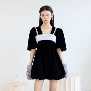 春夏泡泡袖 MIYO NAMAS 娃娃裙羊羔毛小可爱百搭抹胸 清货折S